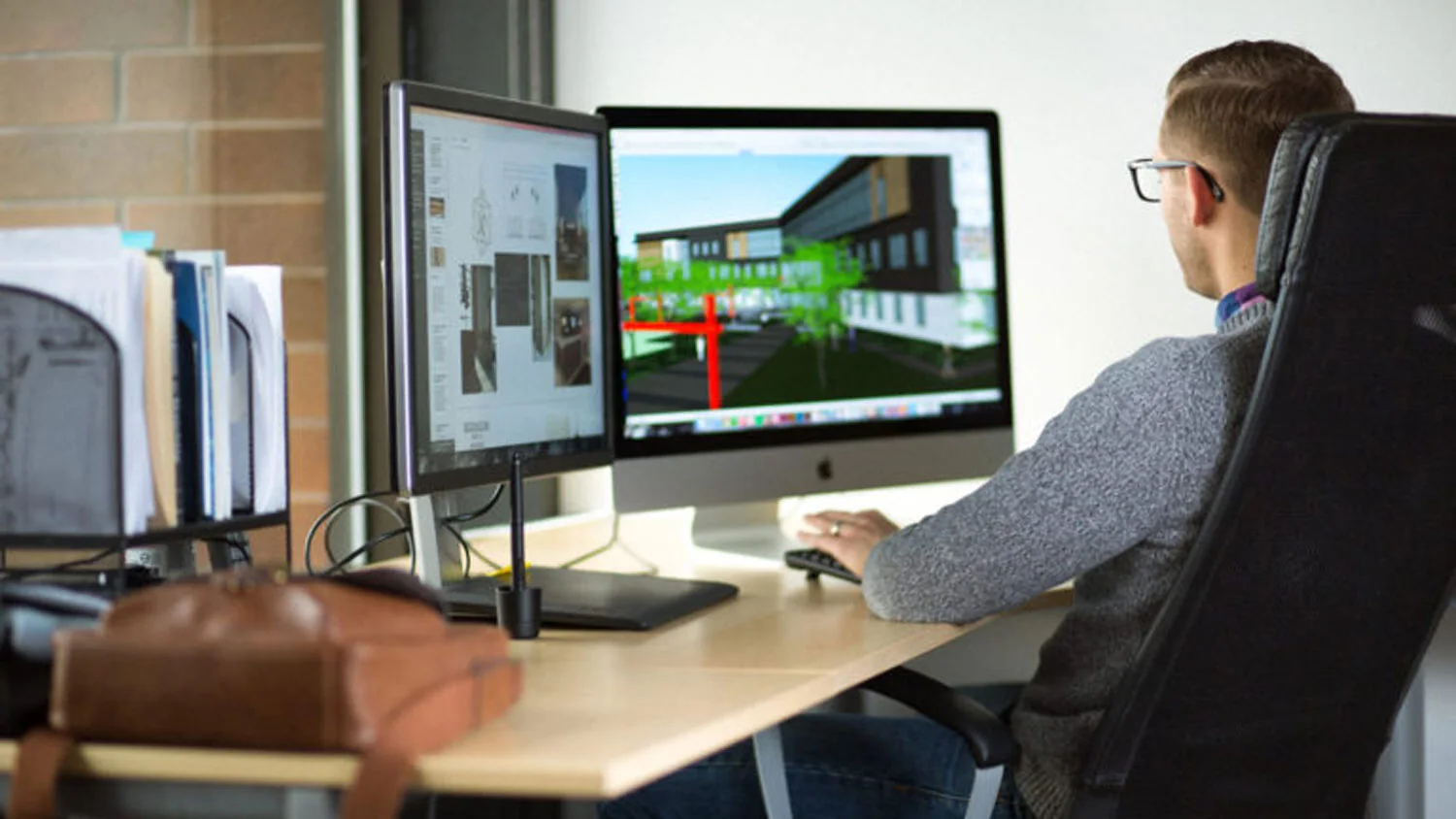Designer working on a computer