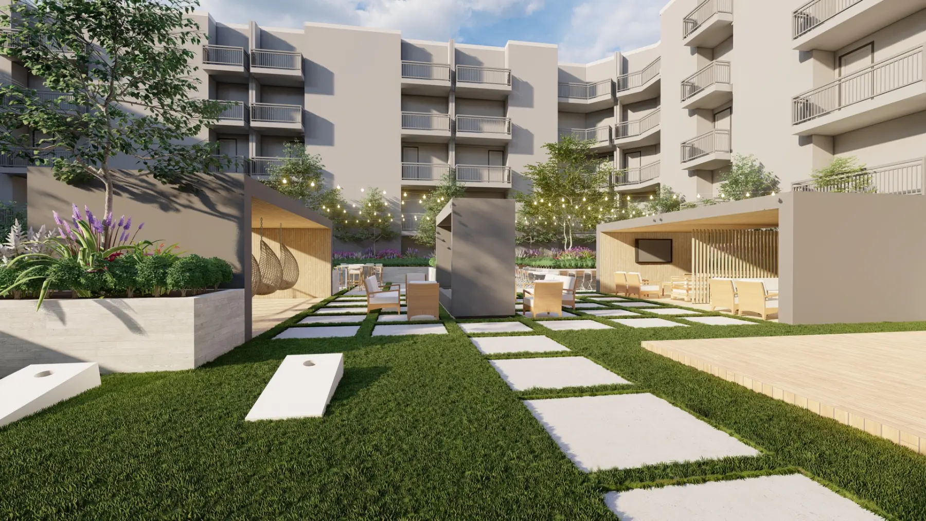 10th + Elm, podium courtyard (concept rendering)