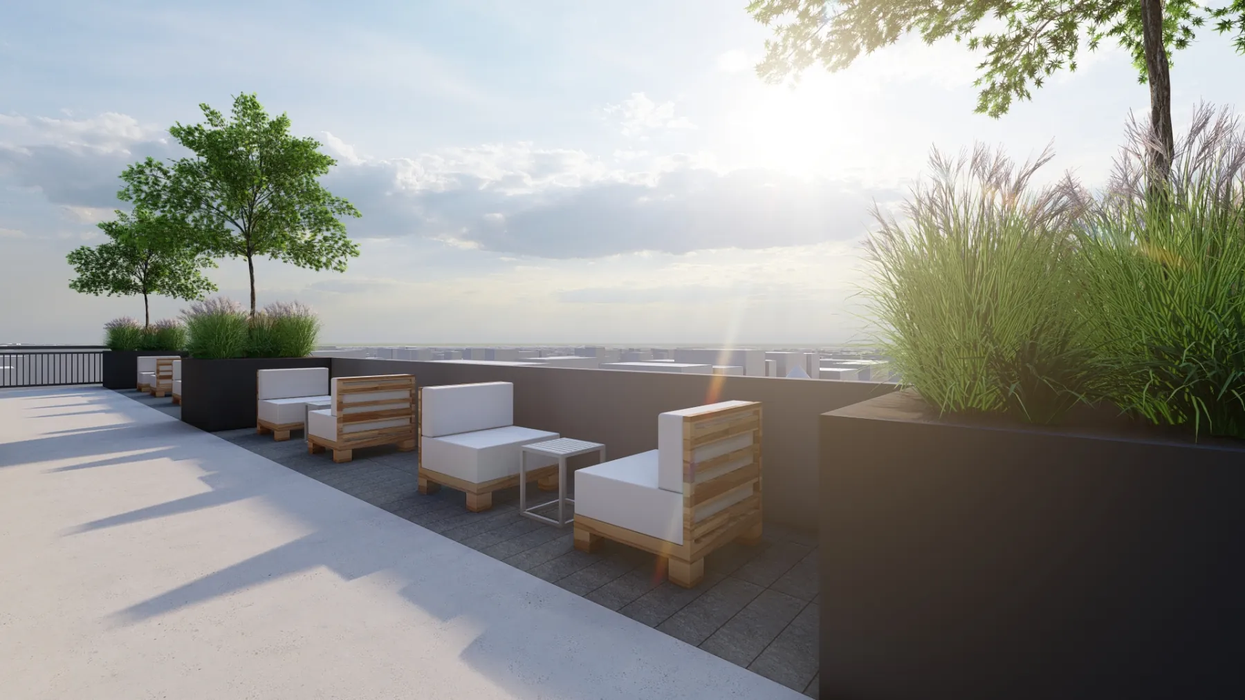 10th + Elm, skydeck at sunset (concept rendering)