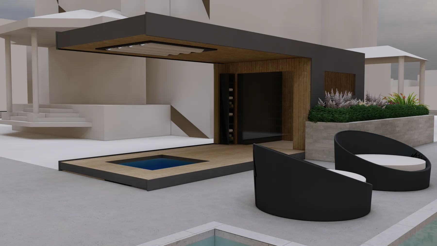 10th + Elm, sauna and cold plunge (concept rendering)