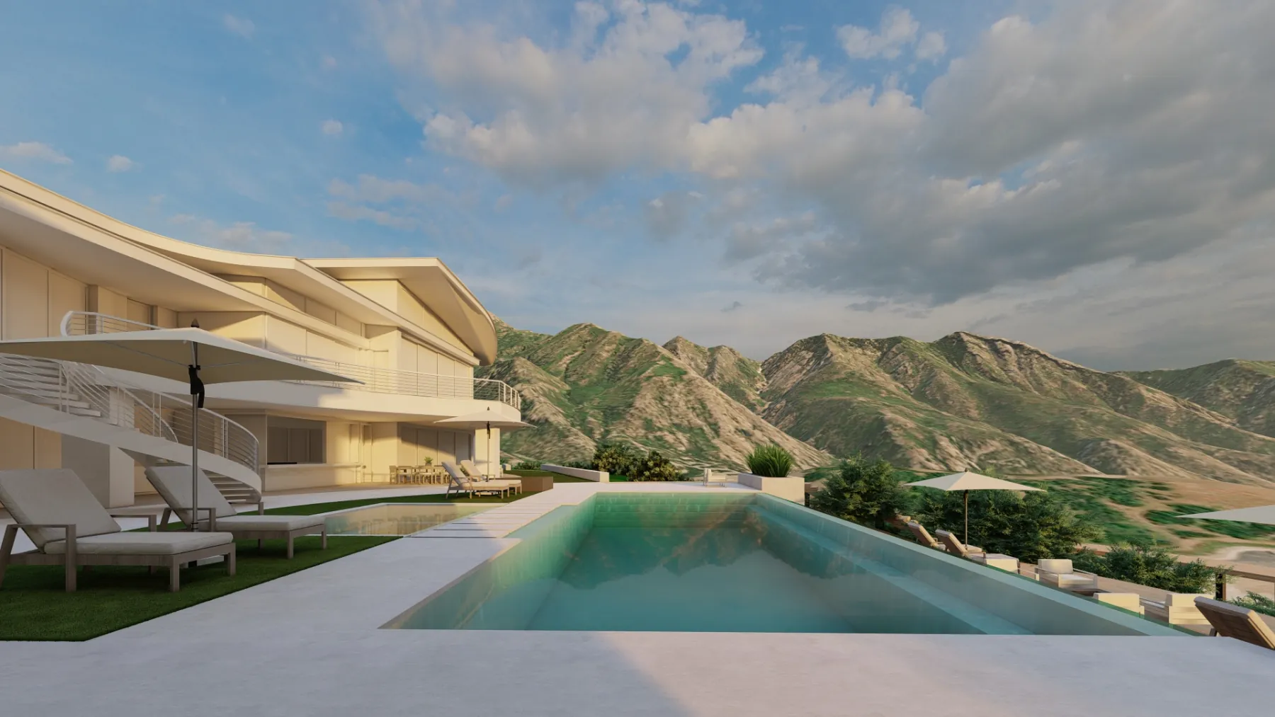 3 Falls, pool (concept rendering)