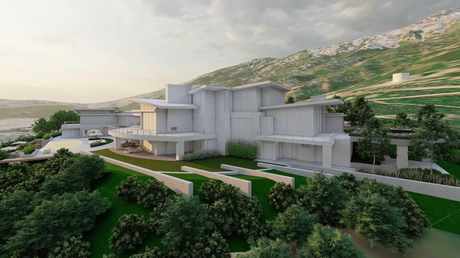 3 Falls, rear yard (concept rendering)