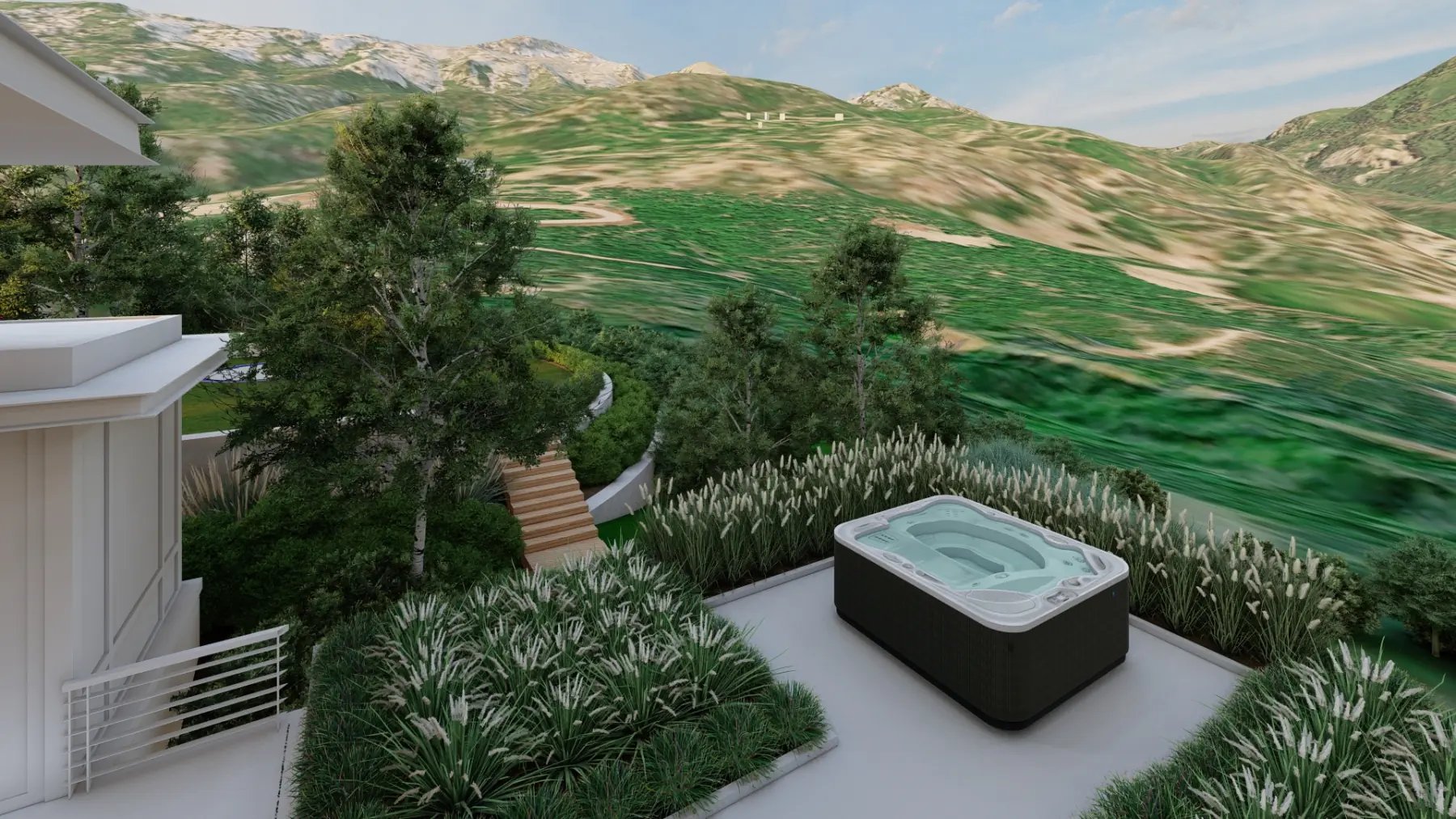 3 Falls, spa terrace (concept rendering)