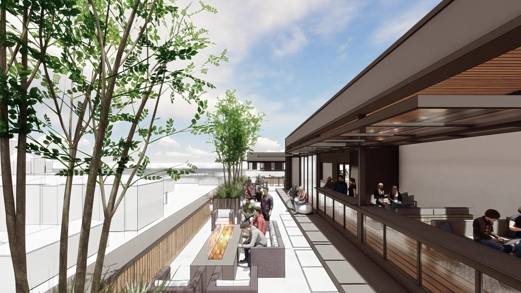 6th + Main, rooftop lounge (concept rendering)