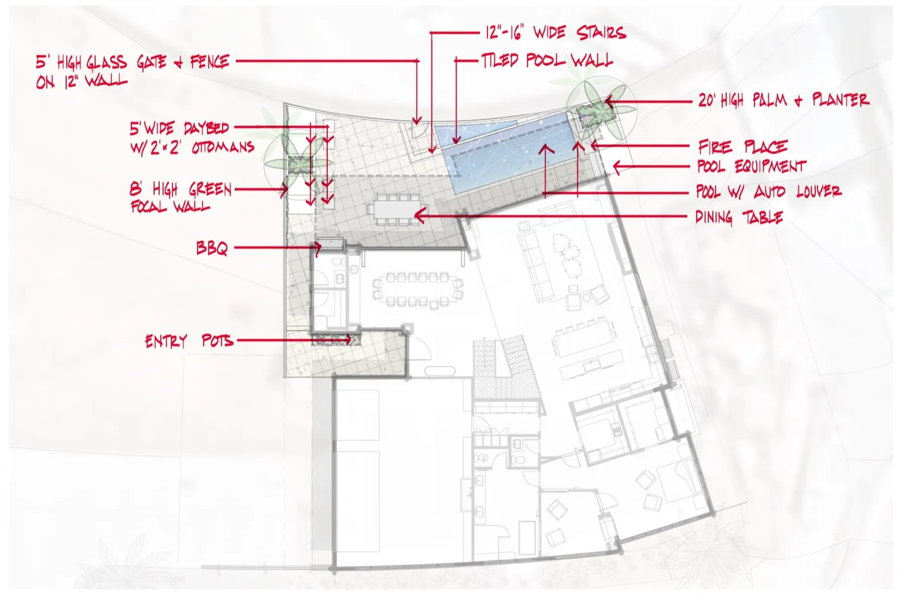 Akoya Pearl, plan, annotated by hand (concept sketch)