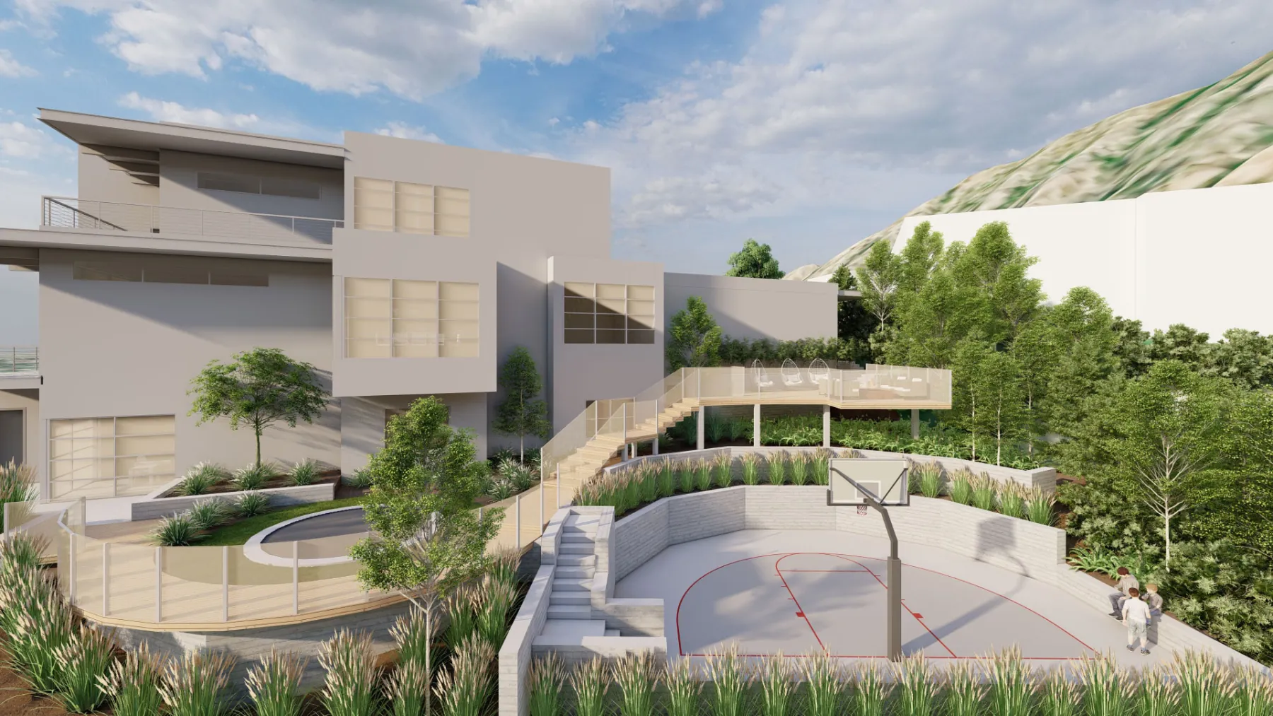 Canbury Cove, side yard (concept rendering)