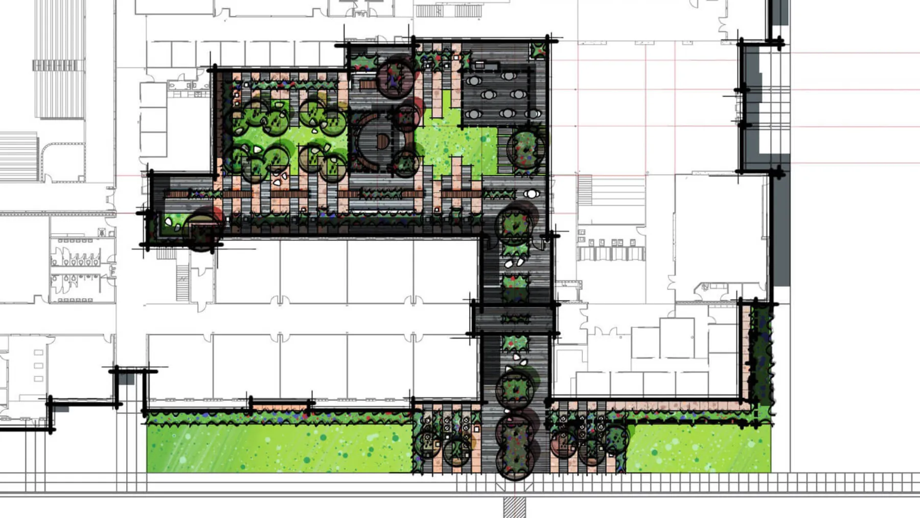 CTE High School Courtyard, concept plan