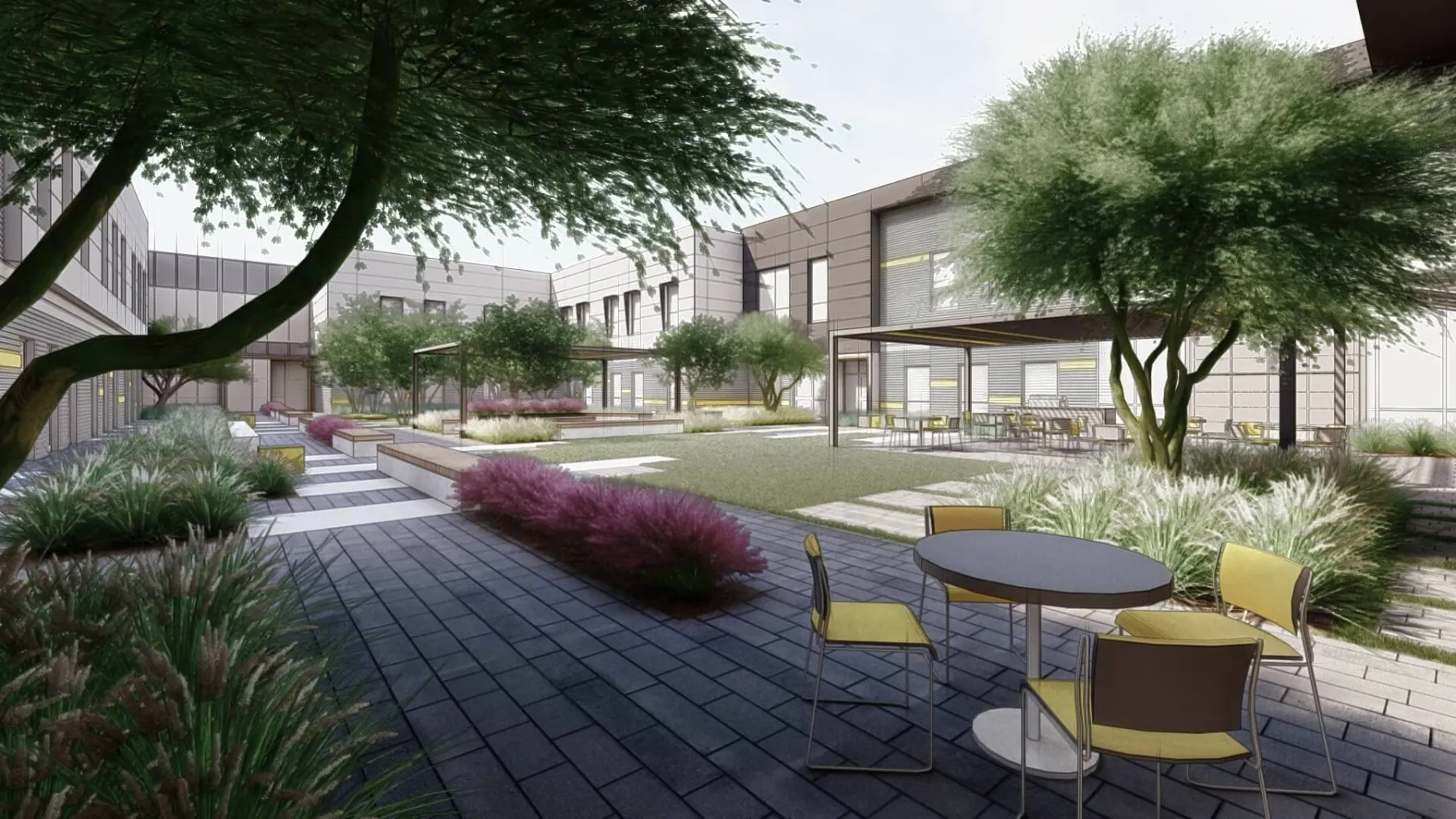 CTE High School Courtyard, courtyard (concept rendering)