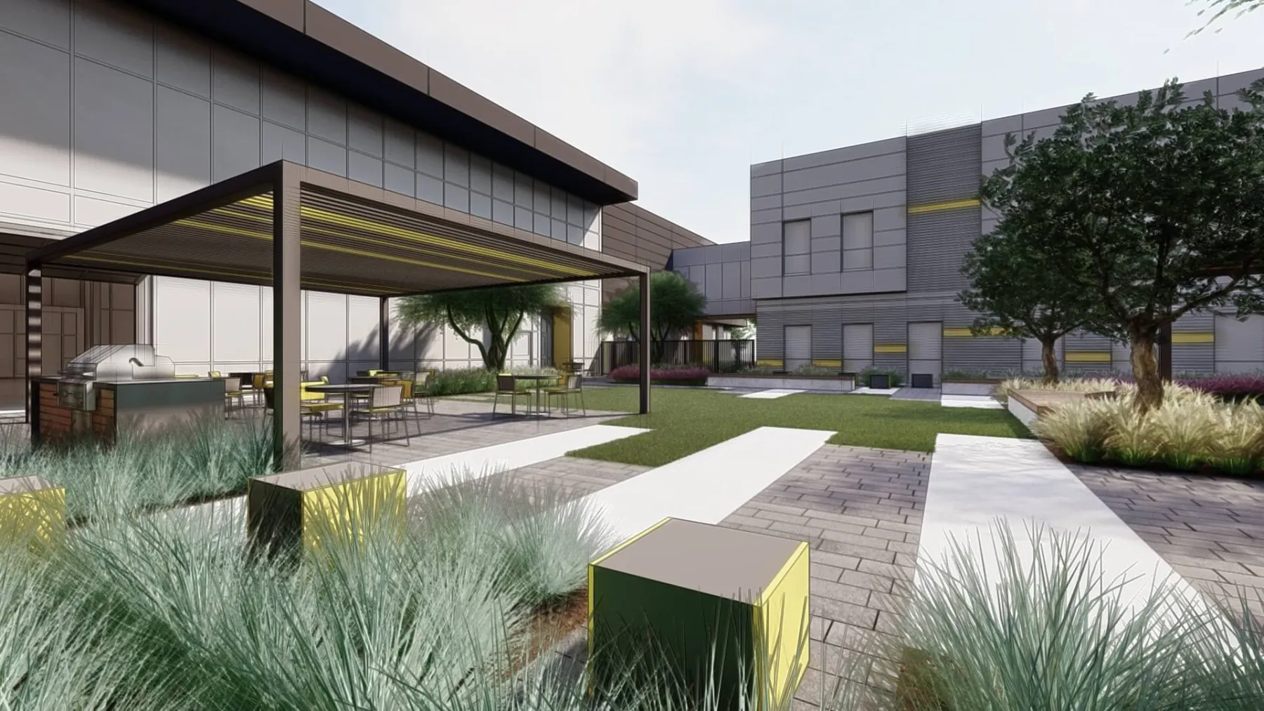 CTE High School Courtyard, courtyard (concept rendering)