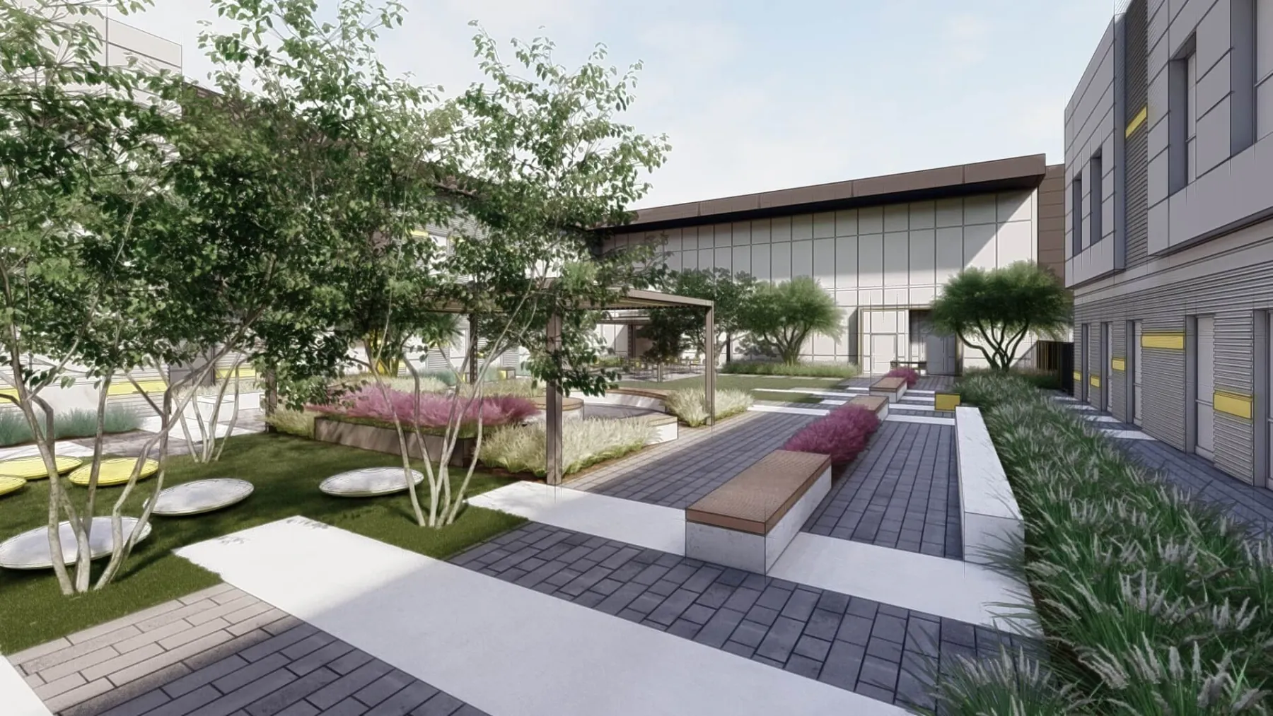 CTE High School Courtyard, courtyard (concept rendering)