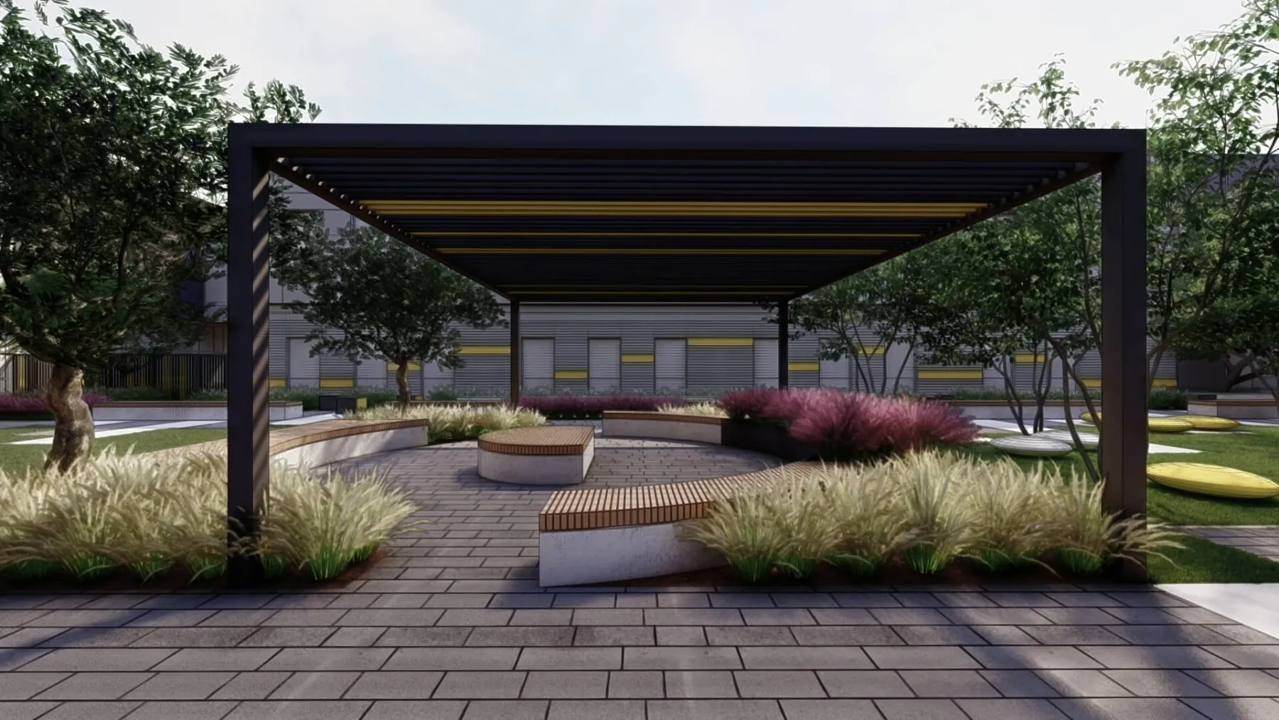 CTE High School Courtyard, courtyard (concept rendering)
