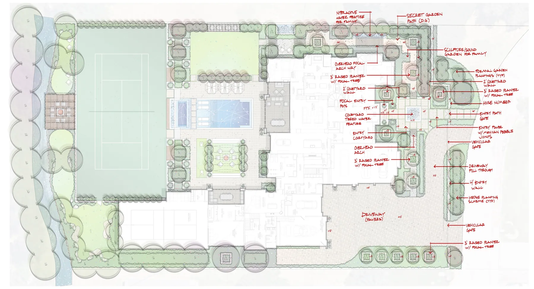 Draper Residence, concept notes (concept sketch)