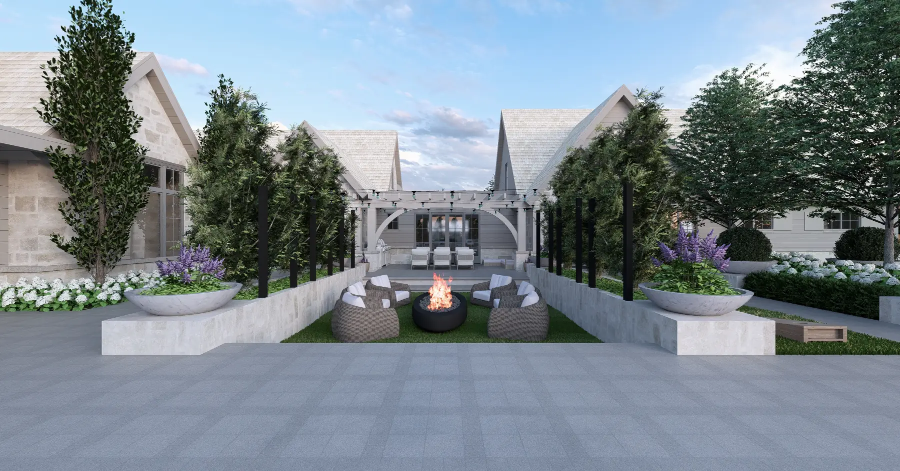 Draper Residence, fire terrace (concept rendering)