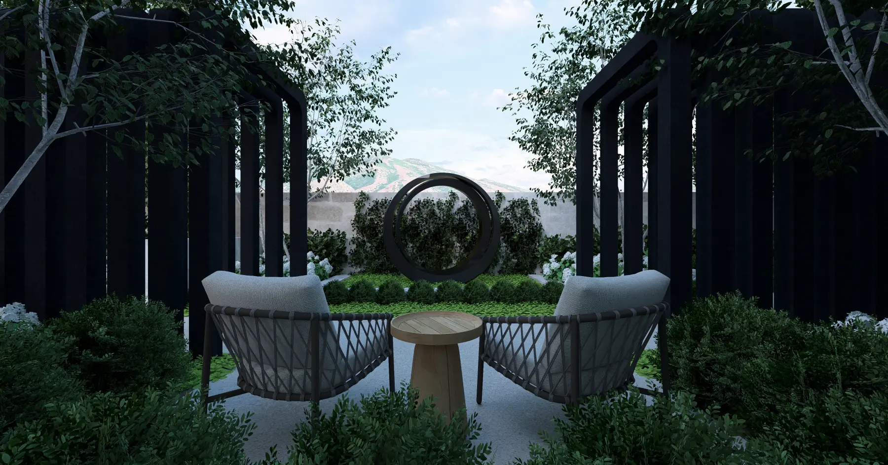 Draper Residence, evening garden room (concept rendering)