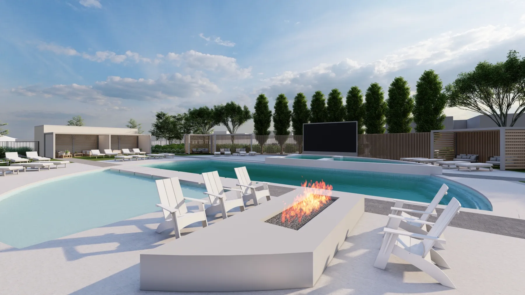 Elysium, poolside fire pit (concept rendering)