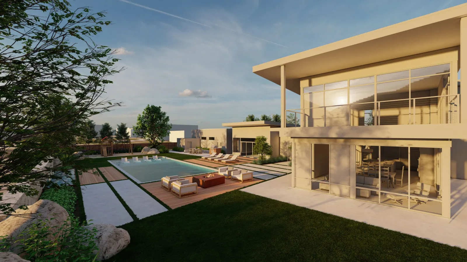 Highland Oaks, concept rendering of a luxury home landscape in Bountiful