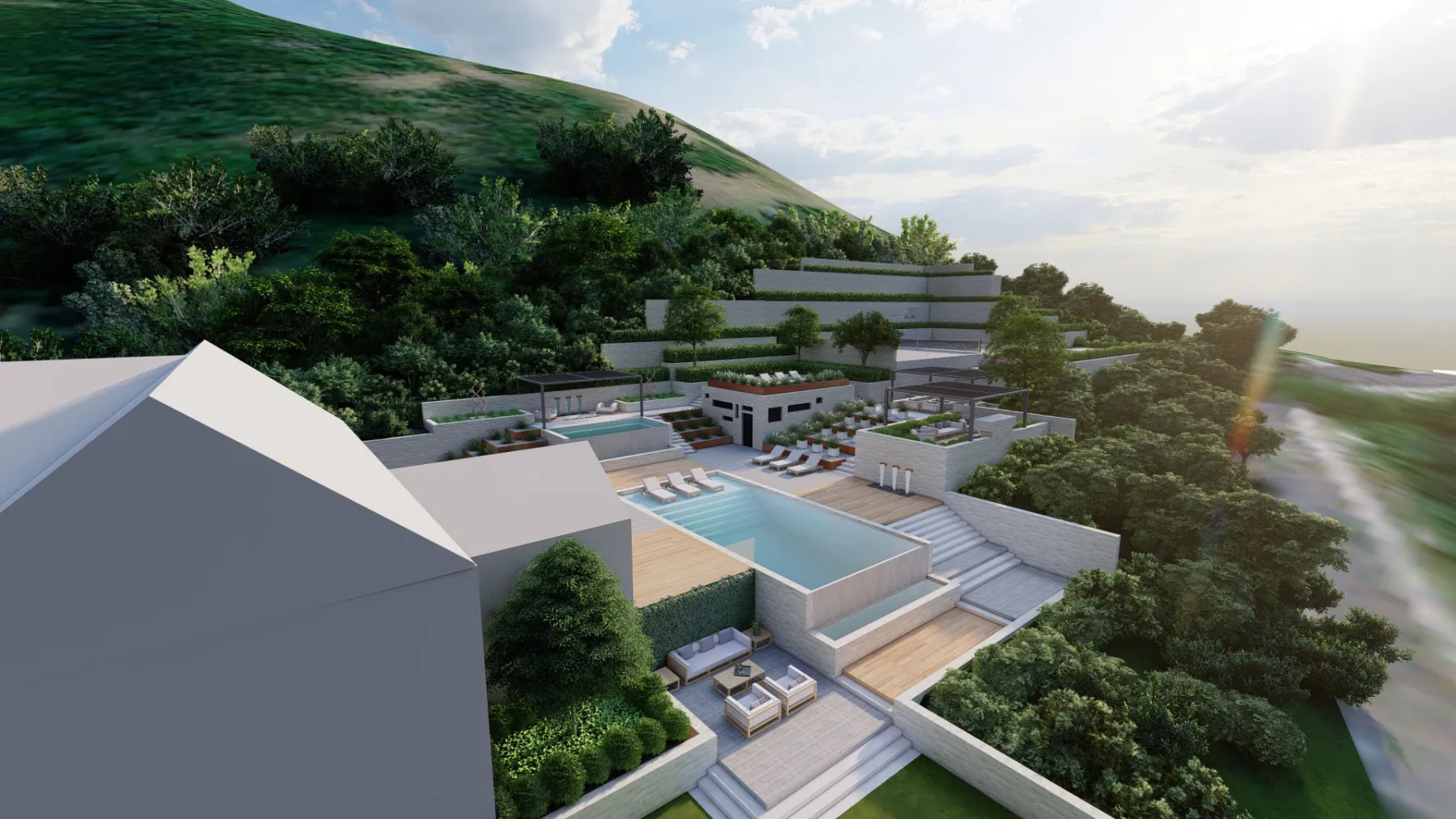 Highland Oaks, bird’s eye view (concept rendering)