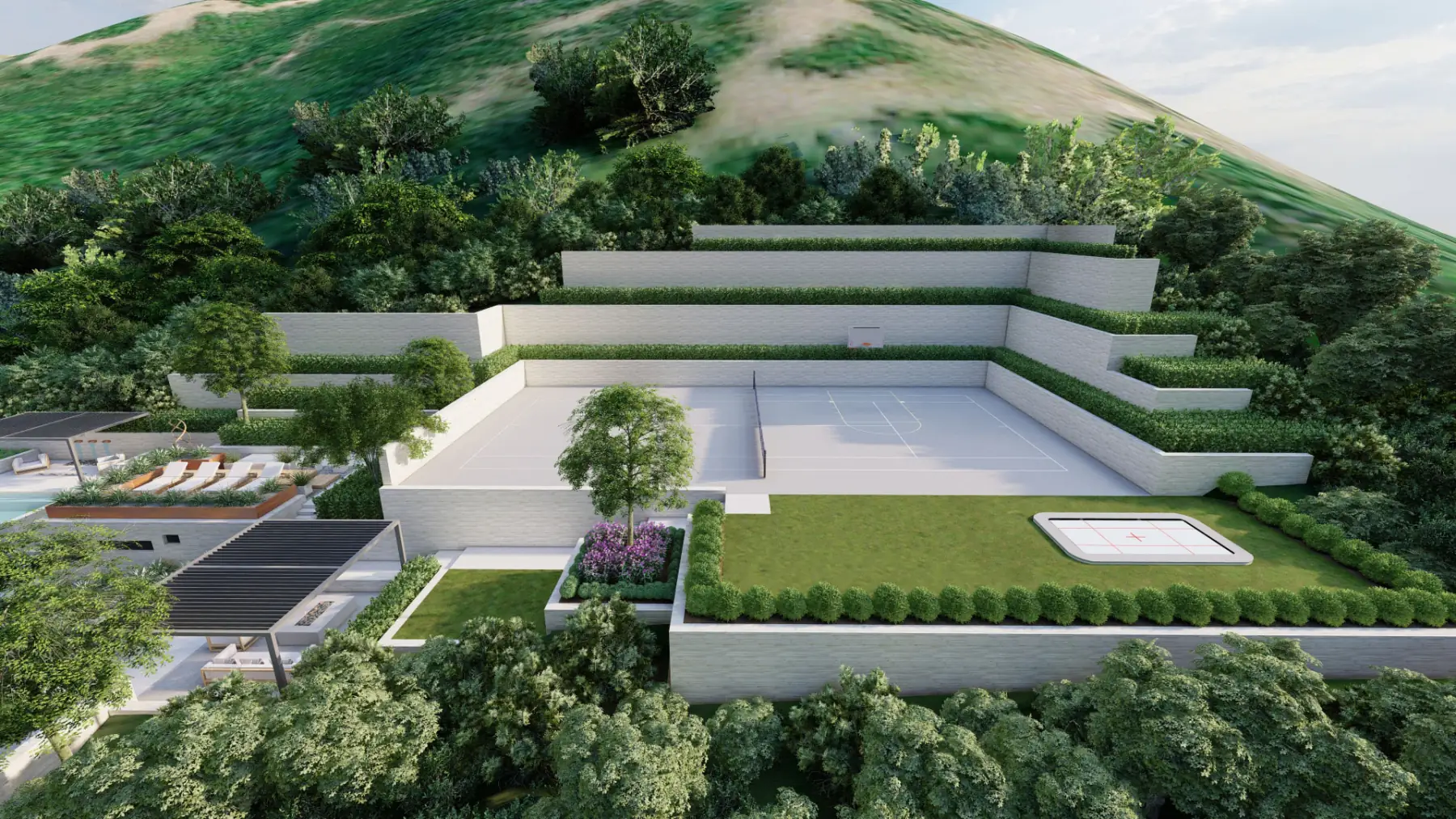 Highland Oaks, bird’s eye view (concept rendering)