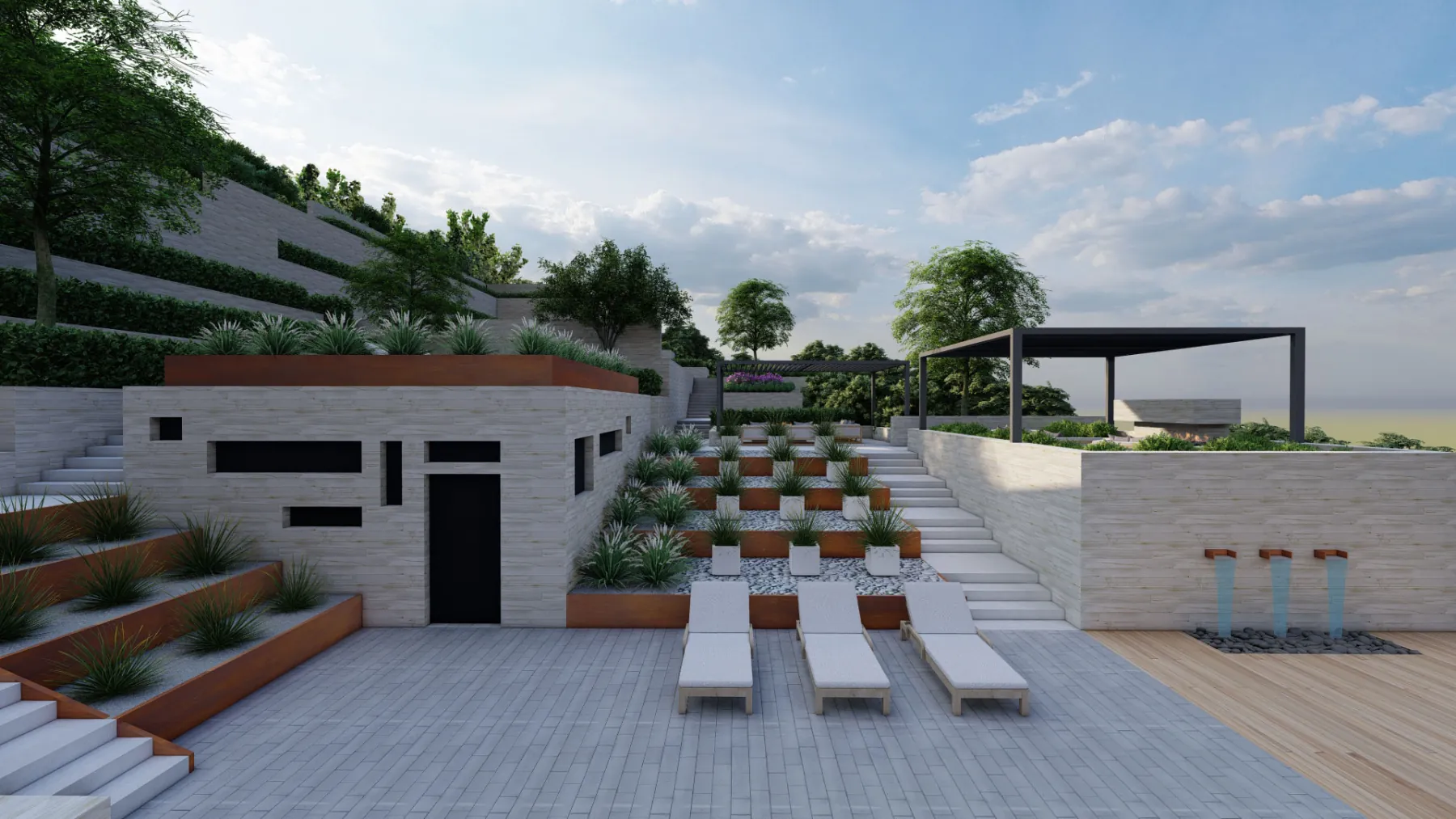 Highland Oaks, terraces (concept rendering)