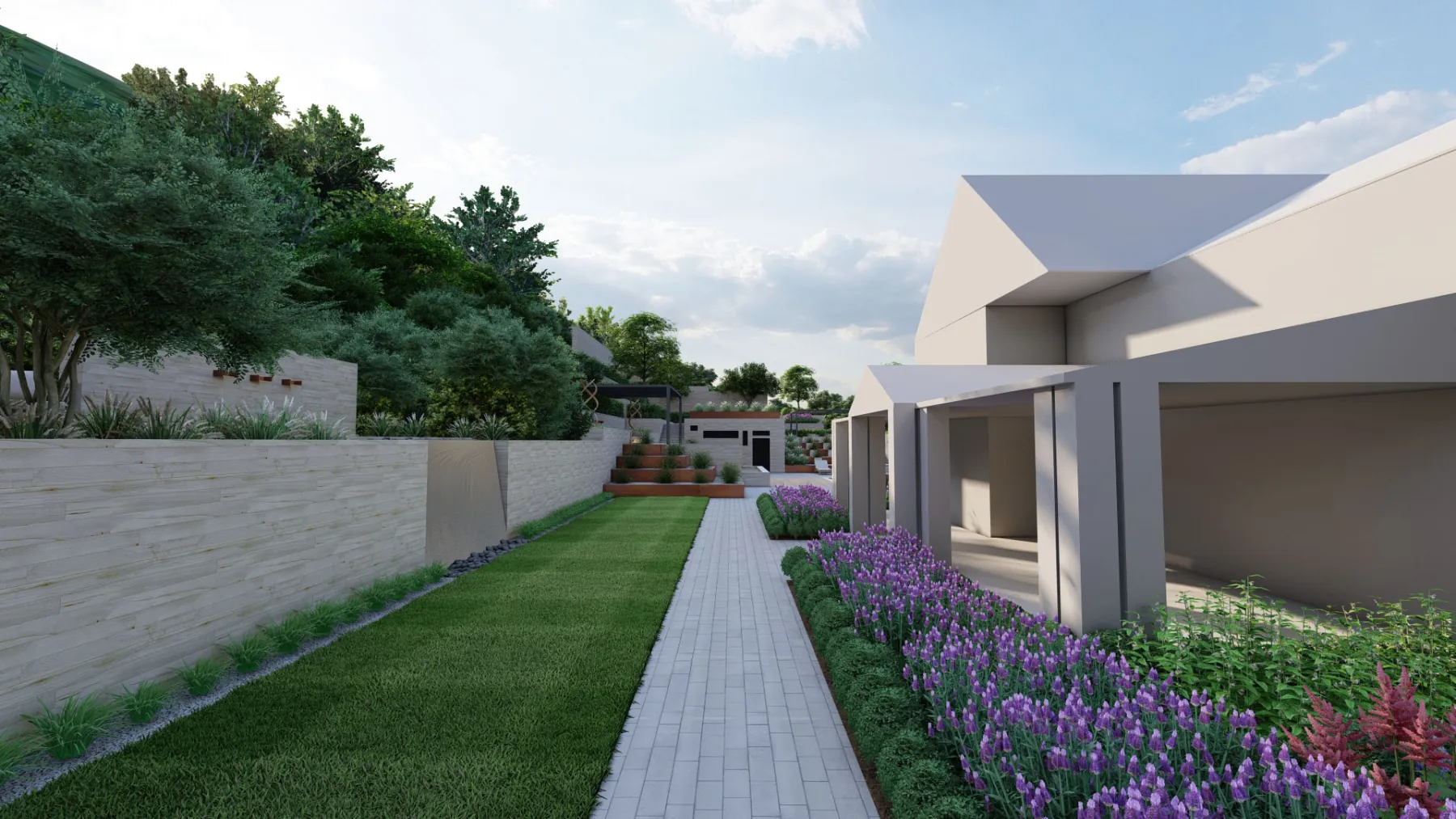 Highland Oaks, backyard (concept rendering)