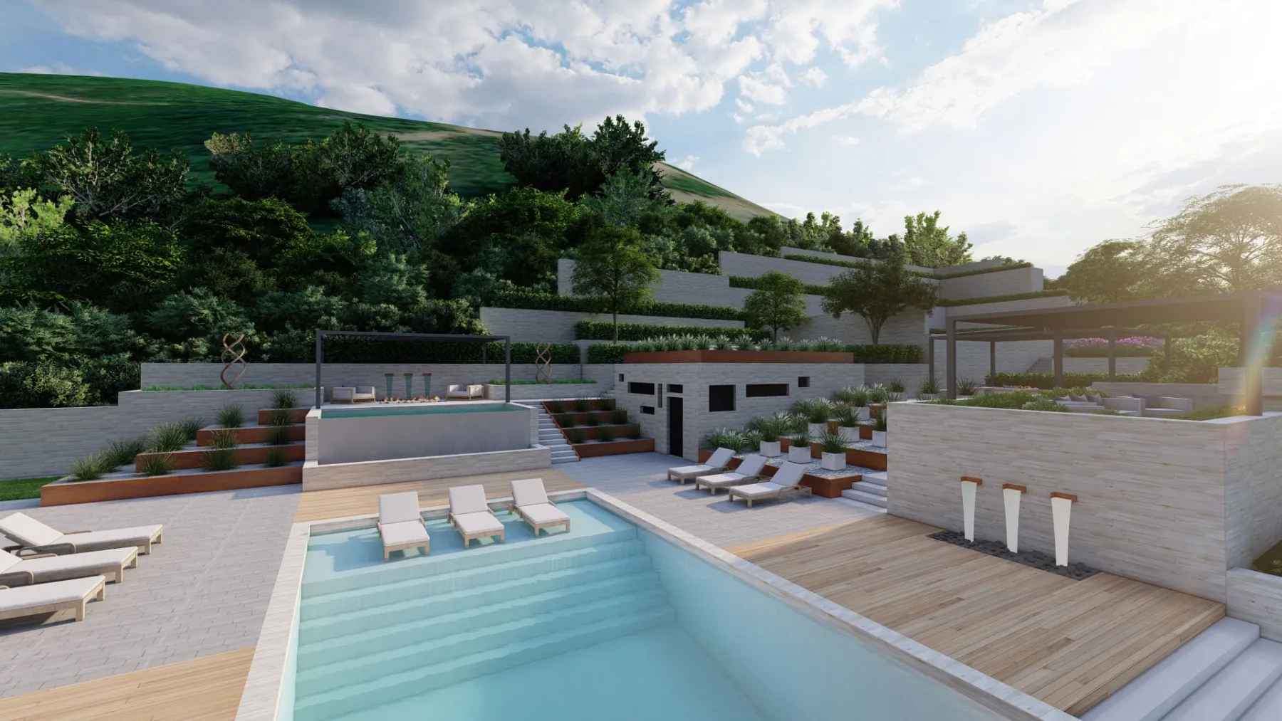 Highland Oaks, pool (concept rendering)