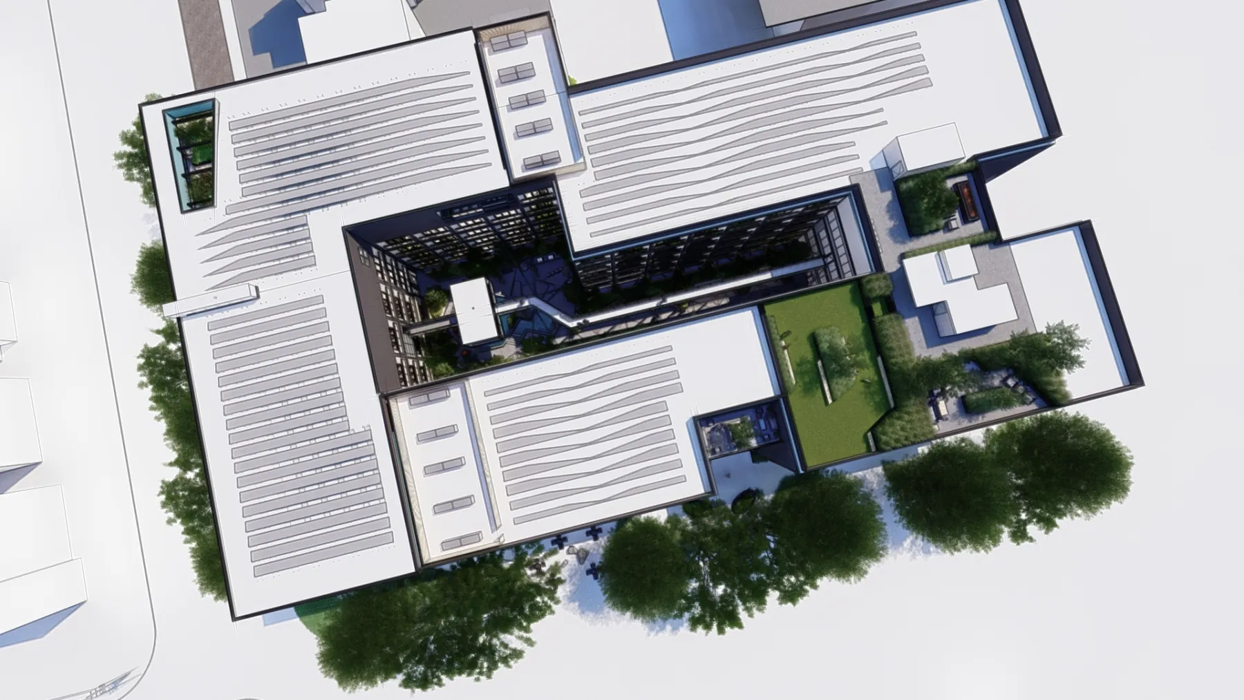 Kozo House, rooftop from above (concept rendering)