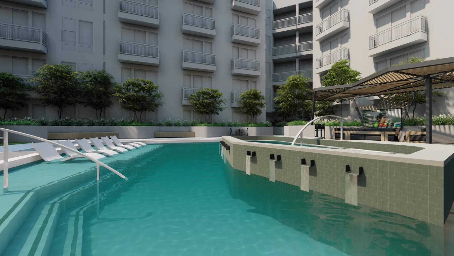 North Temple, the spa wall (concept rendering)