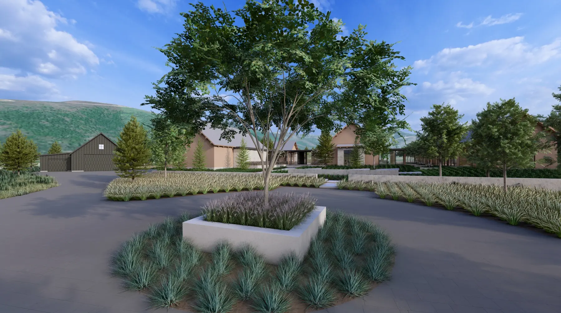 Park City Residence, arrival court (concept rendering)