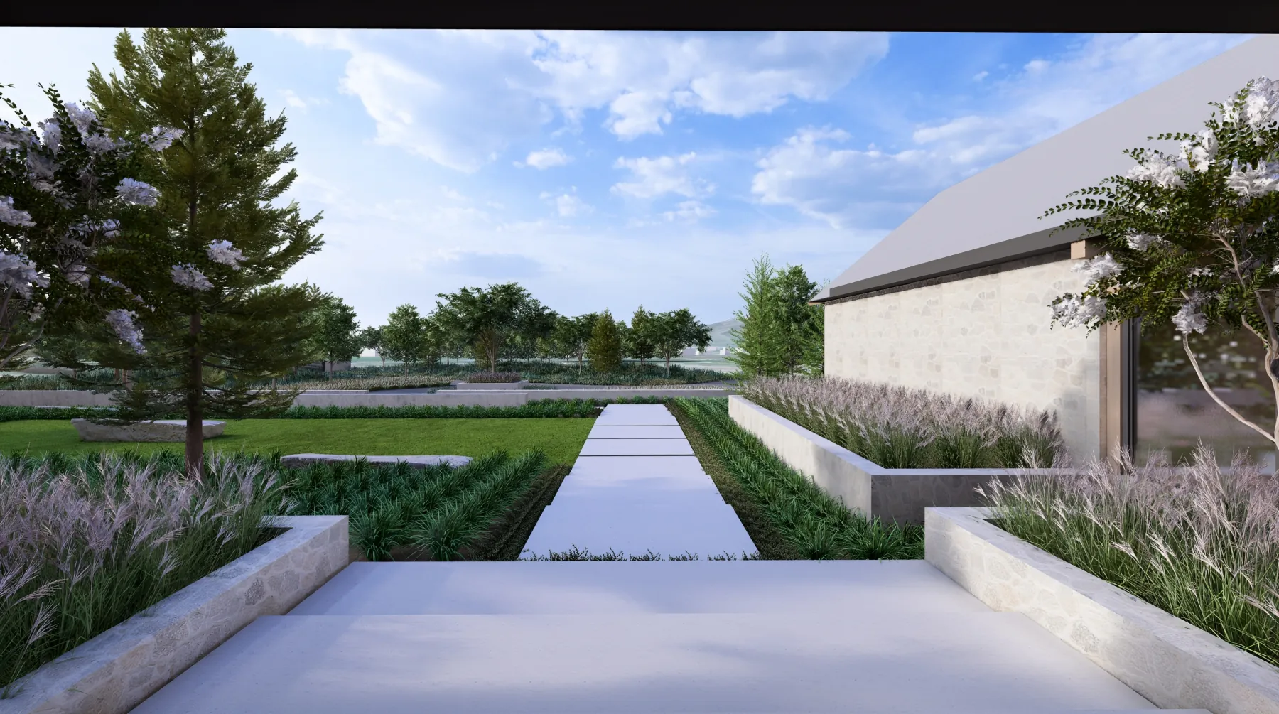 Park City Residence, water channel (concept rendering)