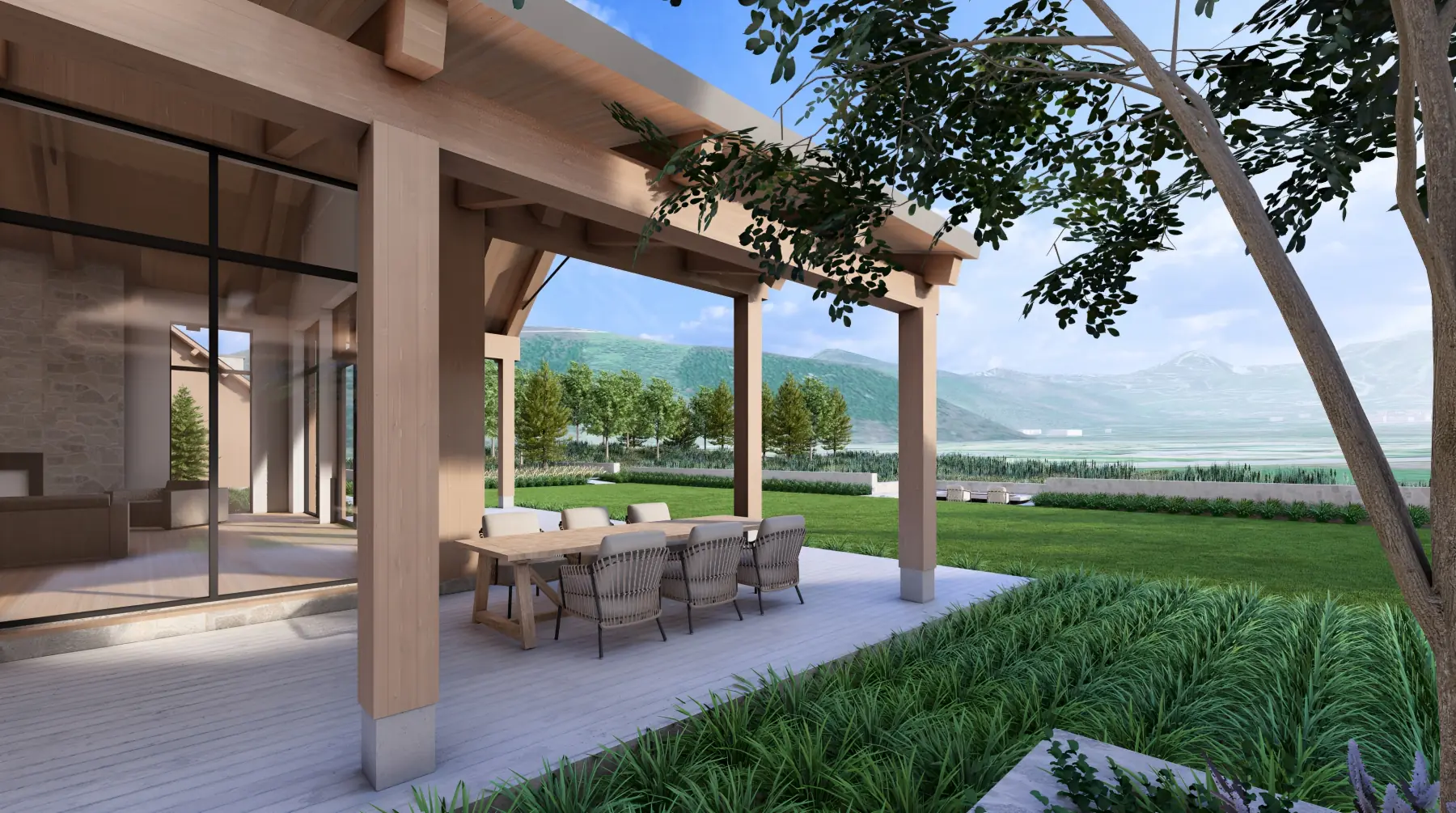 Park City Residence, covered porch (concept rendering)