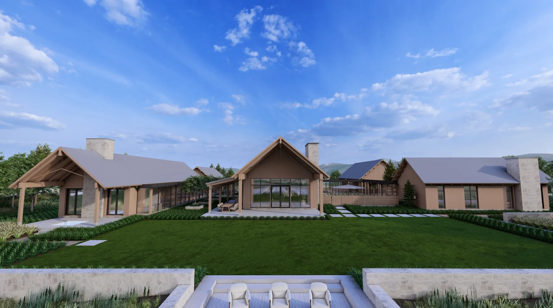 Park City Residence, back lawn (concept rendering)