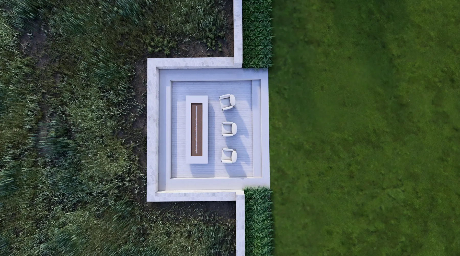 Park City Residence, fire court from above (concept rendering)
