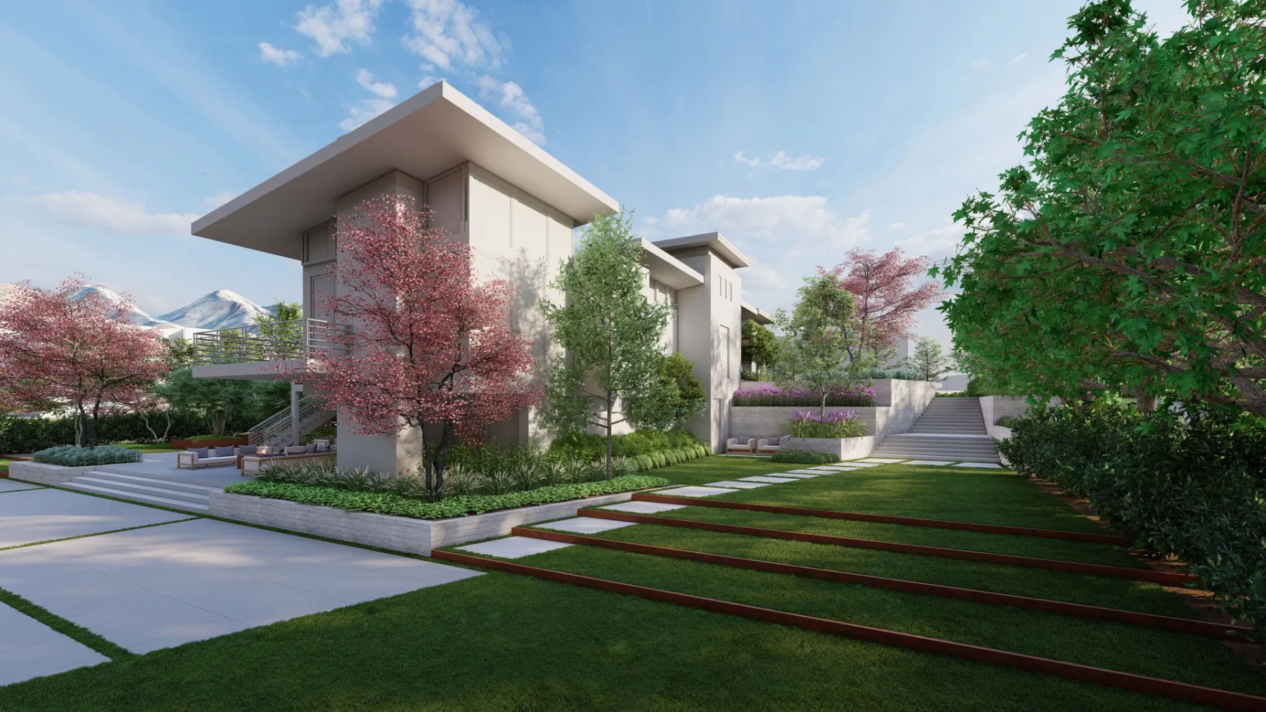 Pine Creek, side yard (concept rendering)