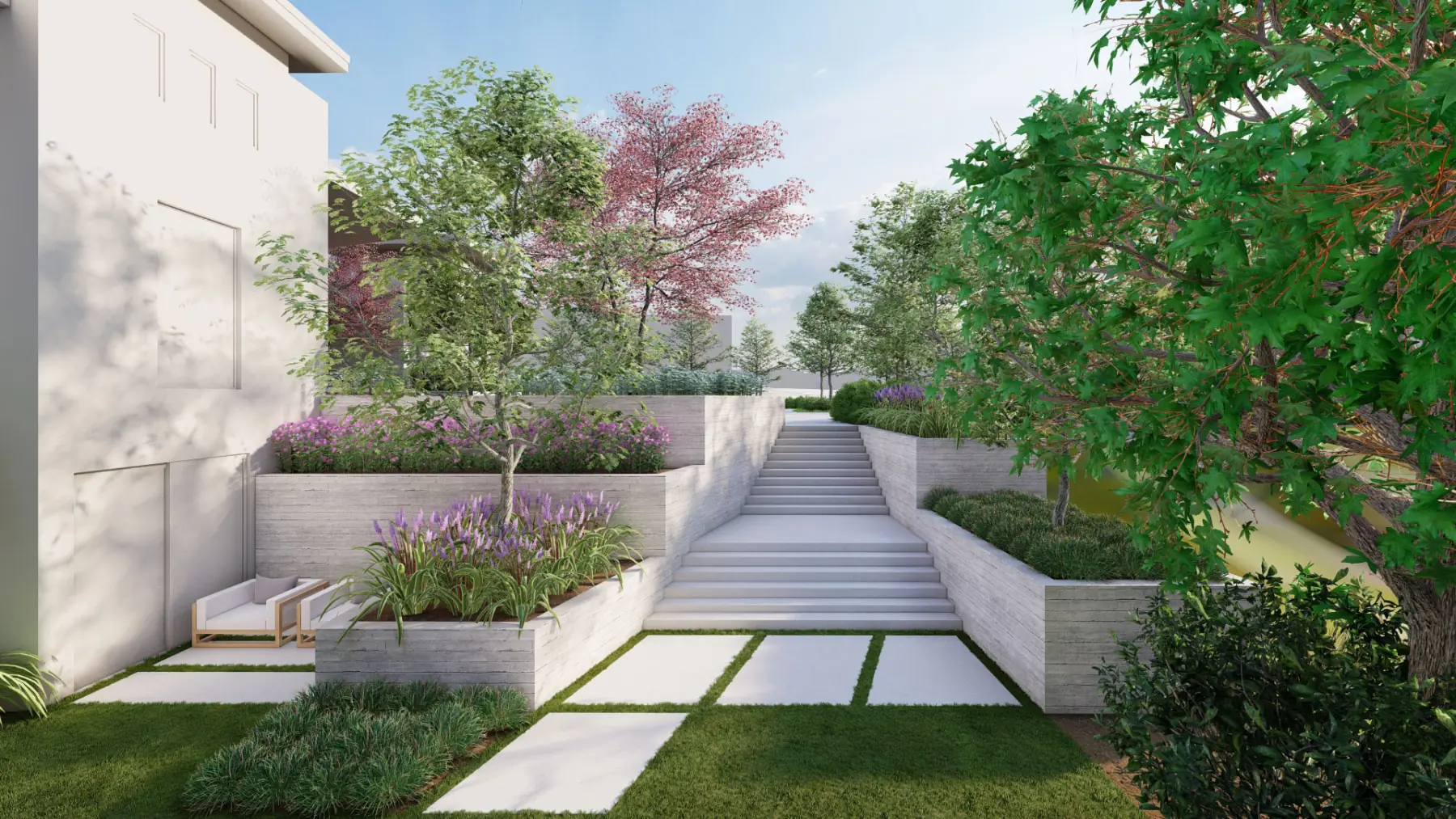 Pine Creek, stairs (concept rendering)