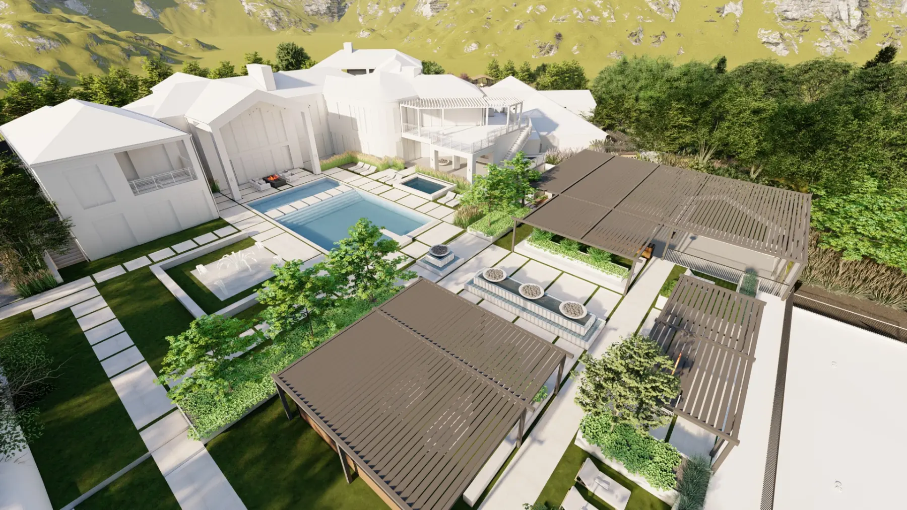 Quail Hollow, bird’s eye view (concept rendering)