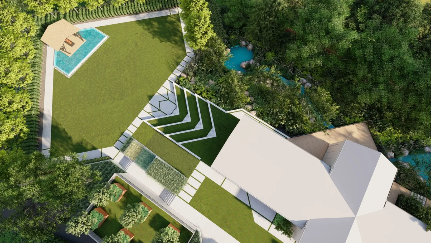 Quail Hollow, bird’s eye view (concept rendering)