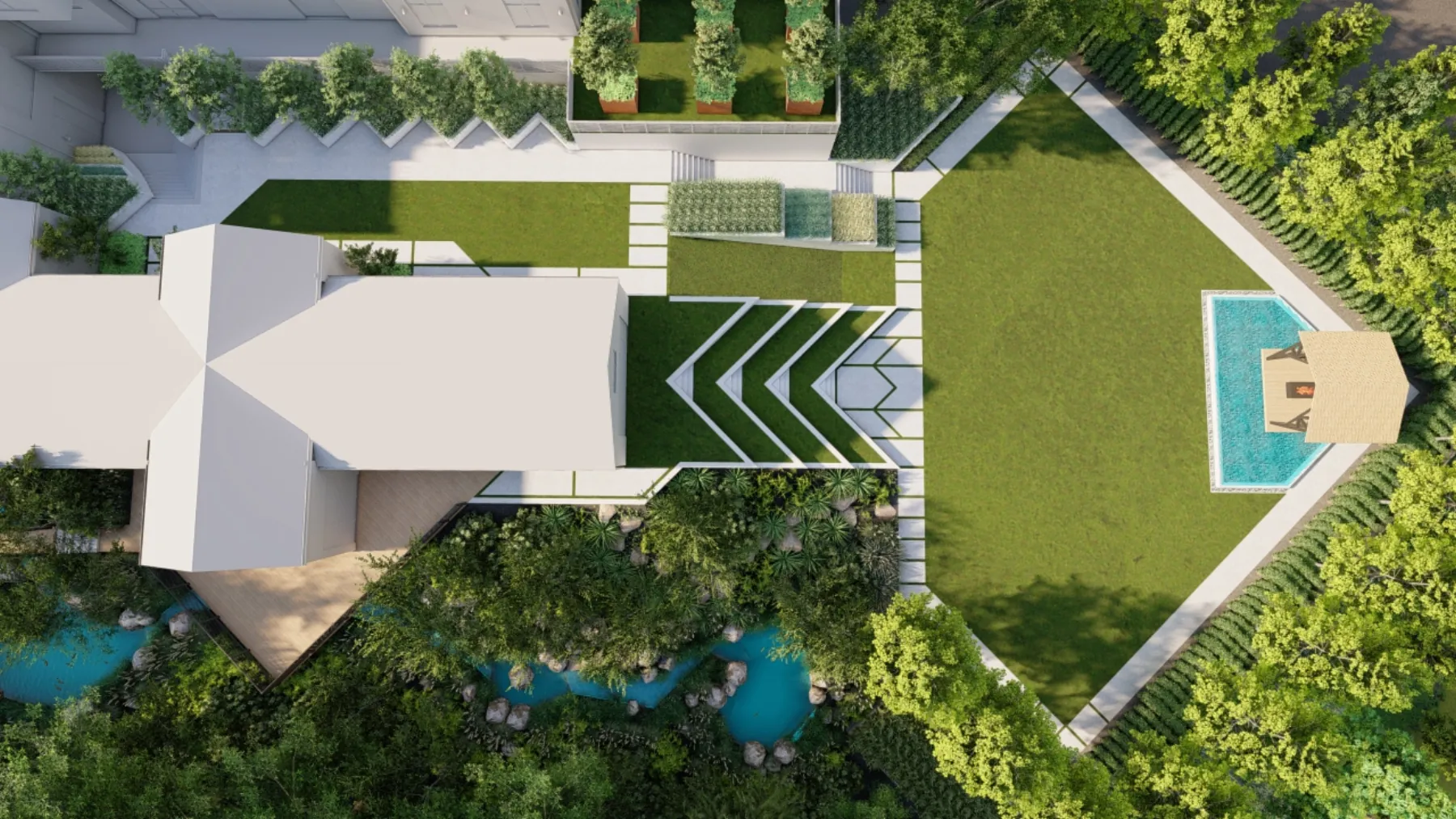 Quail Hollow, bird’s eye view (concept rendering)
