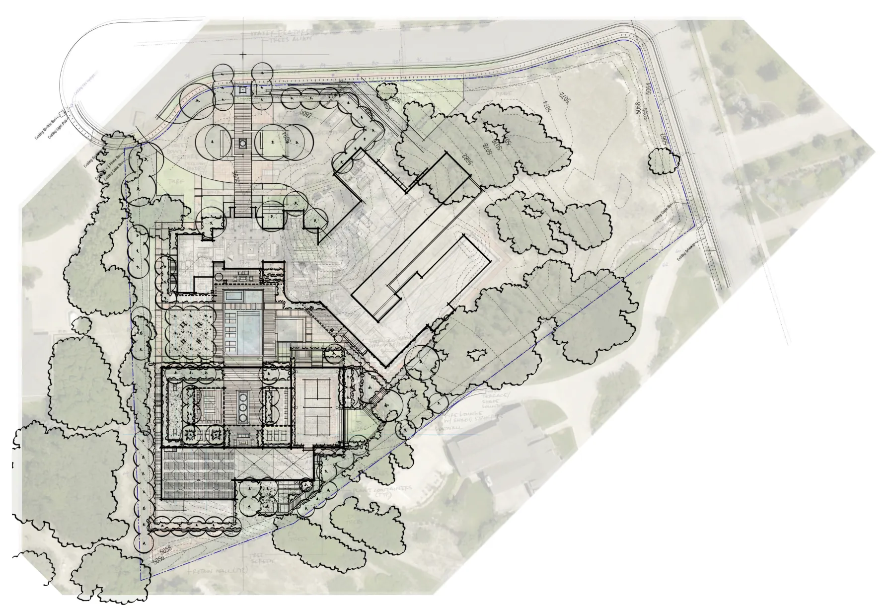 Quail Hollow, plan study (concept sketch)