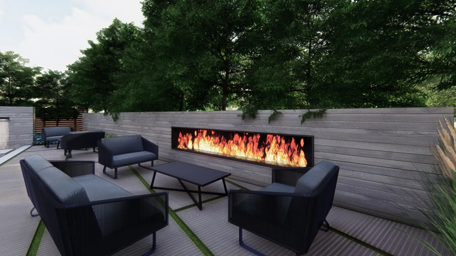 September Cove, fire lounge (concept rendering)