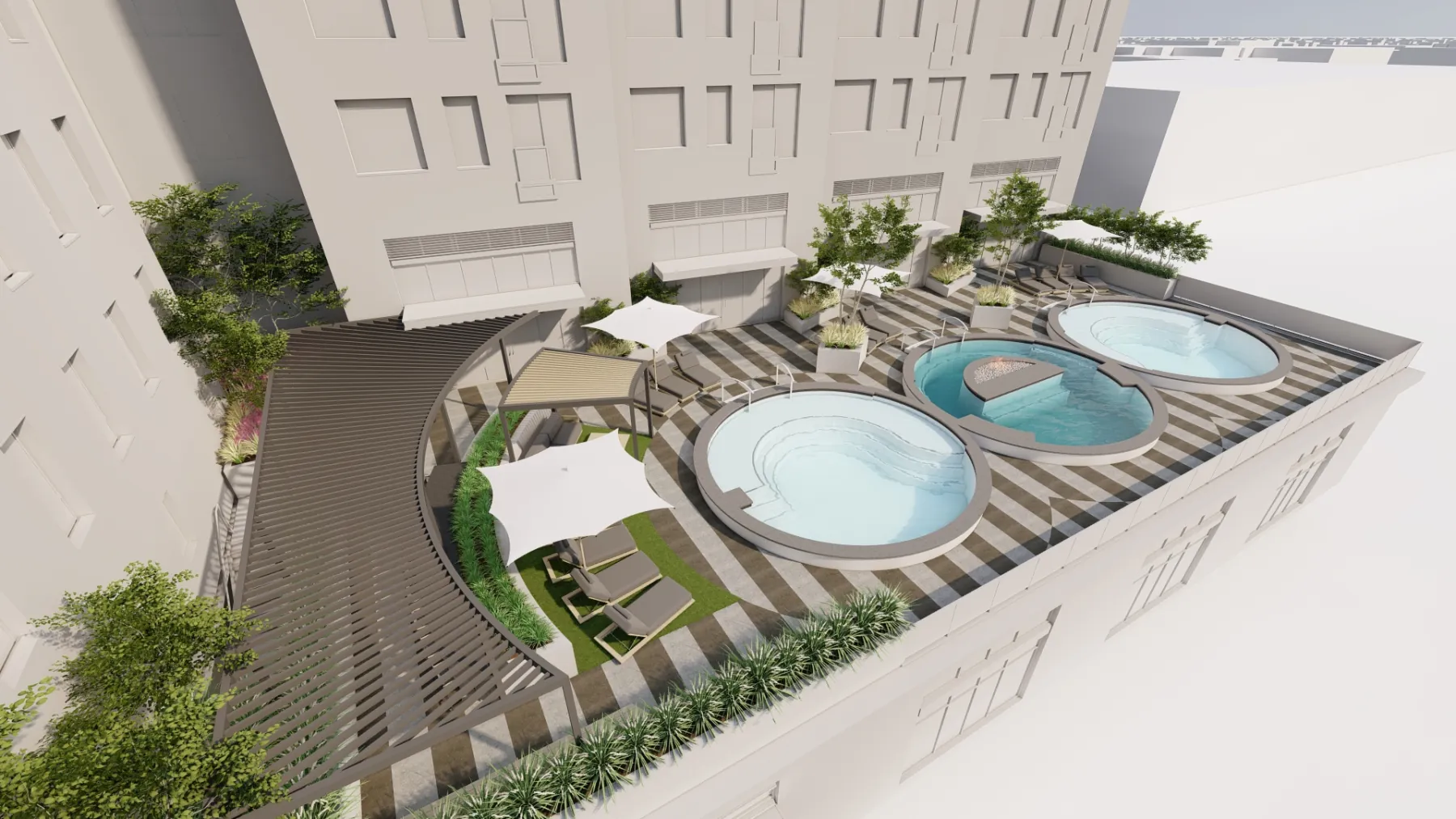 Silos, bird’s eye view (concept rendering)