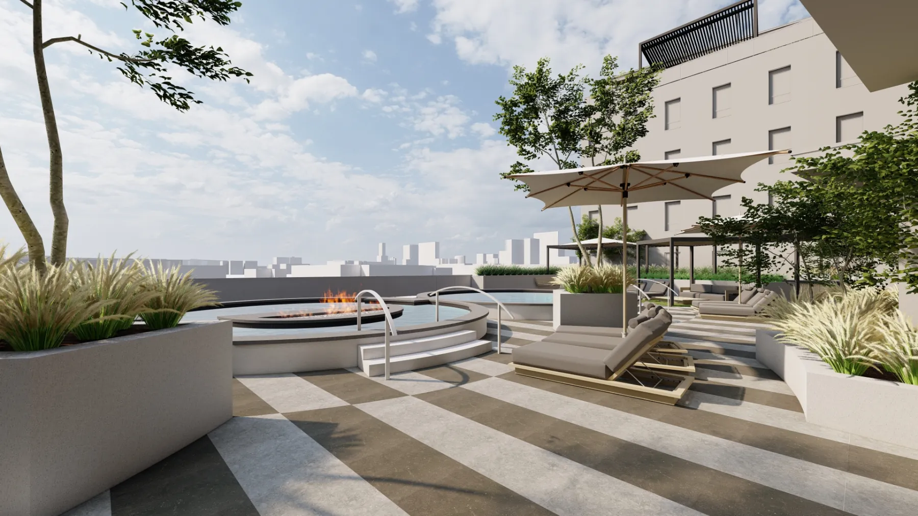 Silos, pool deck (concept rendering)