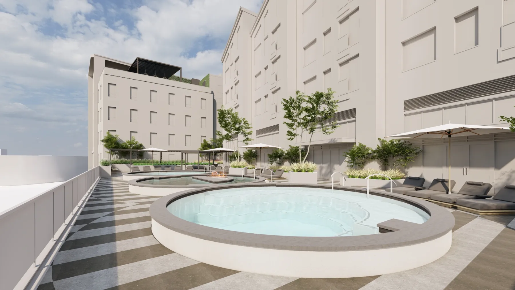 Silos, pool deck (concept rendering)