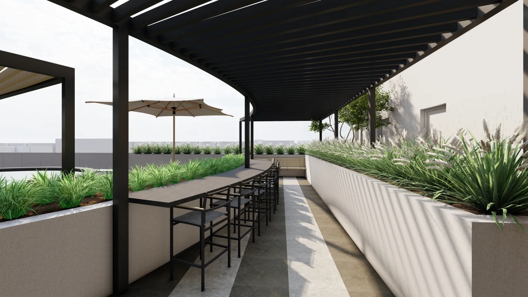 Silos, pool deck (concept rendering)