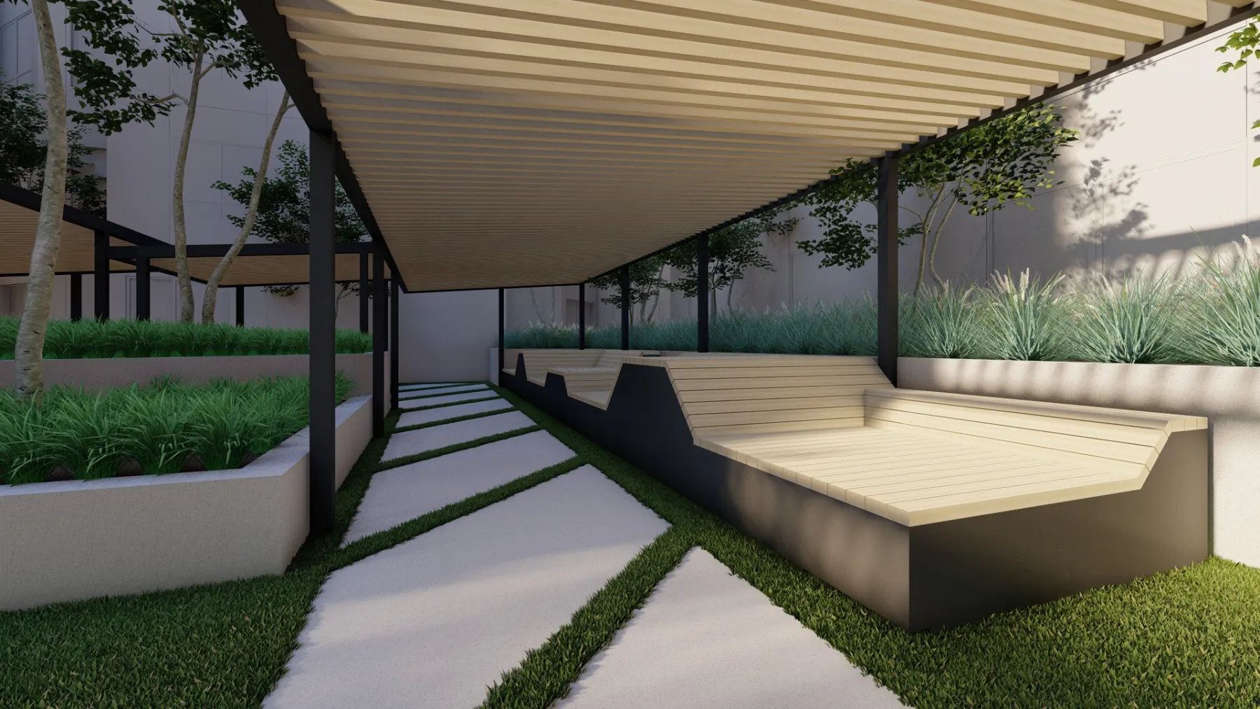 Silos, daybed under the canopy (concept rendering)