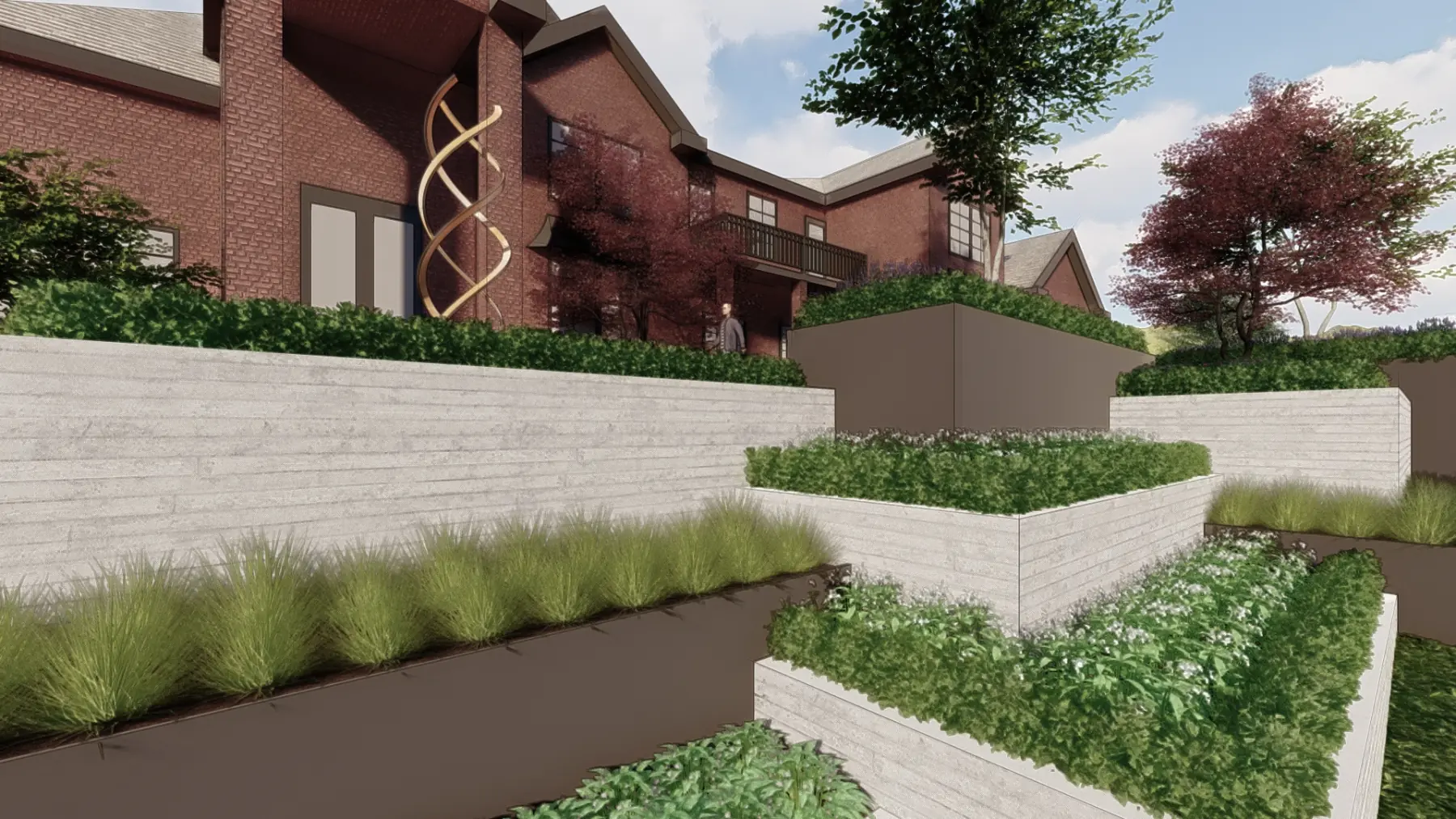 Summermeadow, terraced walls (concept rendering)