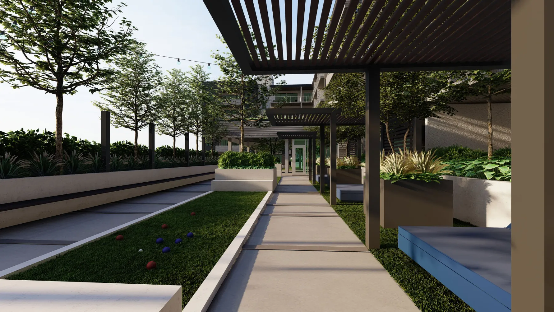 The Iris, custom cabanas (concept rendering)