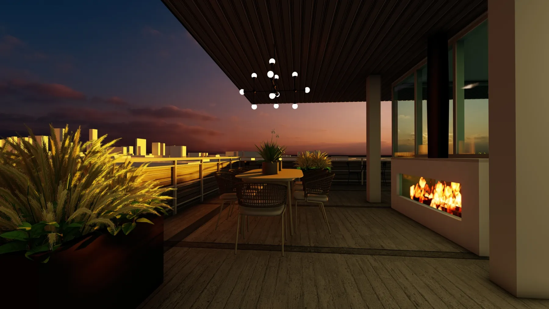 The Iris, rooftop at dusk (concept rendering)