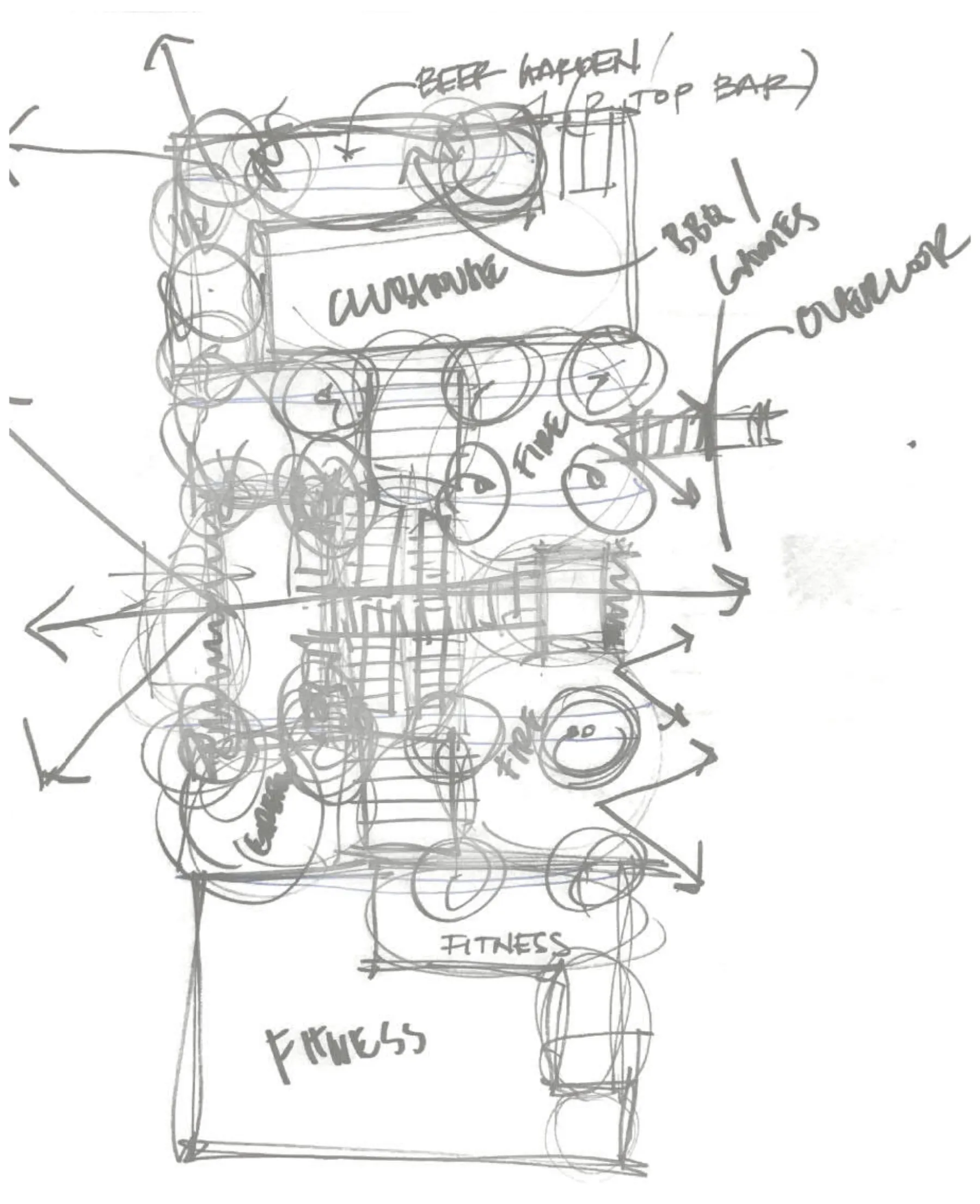 The Standard, pencil on trace (concept sketch)