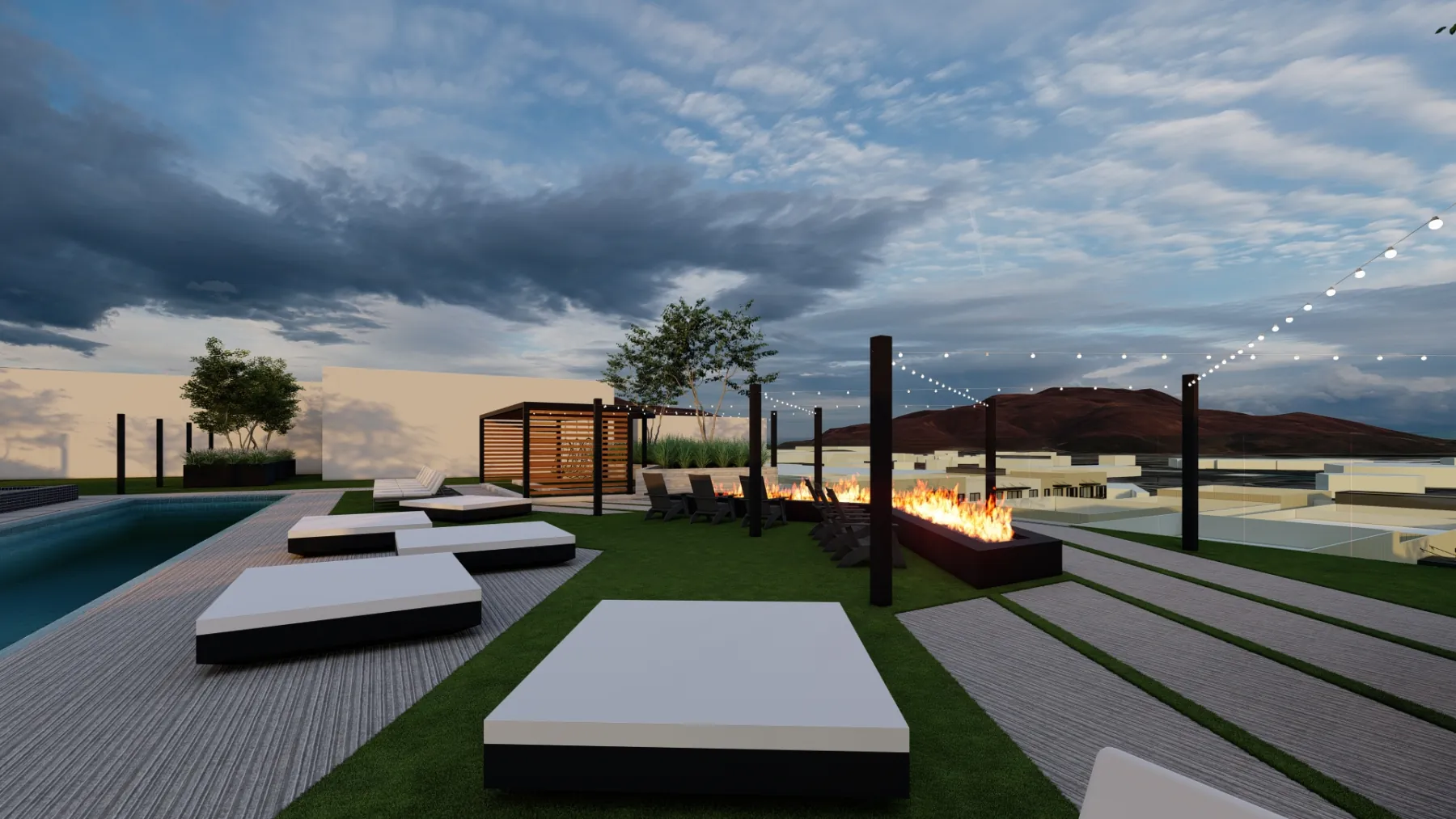 The Standard, rooftop at dusk (concept rendering)