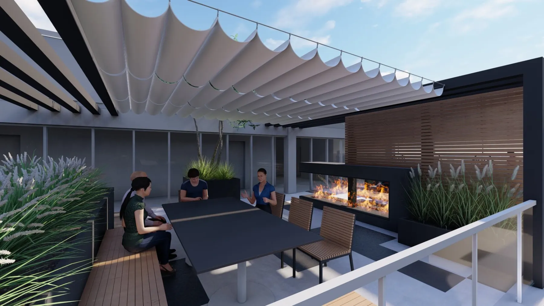 Tradition Pointe, fireplace lounge (concept rendering)